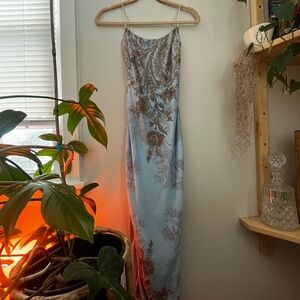 Windsor Light Blue and Brown Patterned Dress